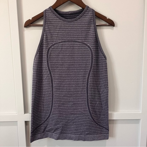 Lululemon Run: Swiftly Tech Tank Rugby Stripe Tonal Heathered Black Grape 8 - Picture 6 of 10